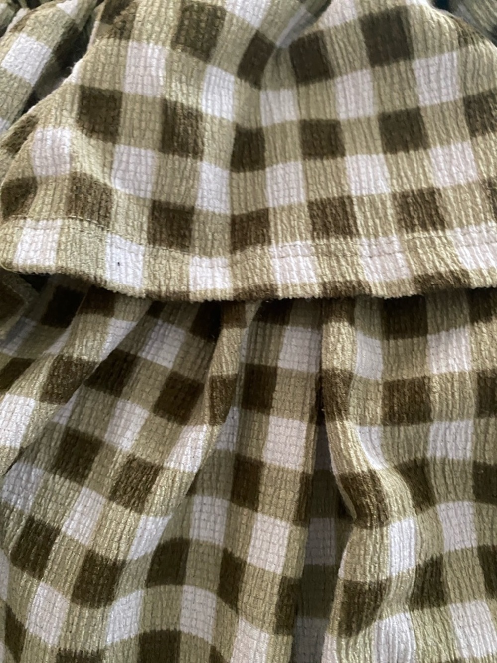 Cato Olive Green & White Gingham Ruffle Skirt - Picture 3 of 4